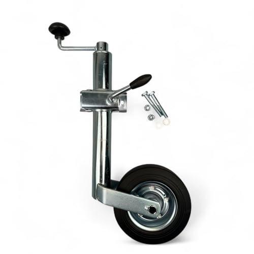 Schepers Stützrad für PKW-Anhänger, 150kg Tragkraft, 48mm Durchmesser, mit Klemmhalter und Anbausatz