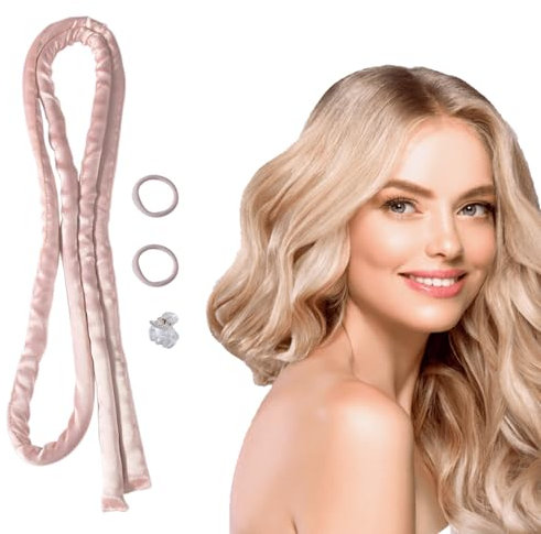 Disnace Boccoli Capelli, Bigodino Lungo per Boccoli, 1.6m Bigodino Fascia Capelli, Set Bigodini Senza Calore, Senza Riccioli di Calore per Dormire, Adatto a Tutti i Tipi di Capelli, Rosa