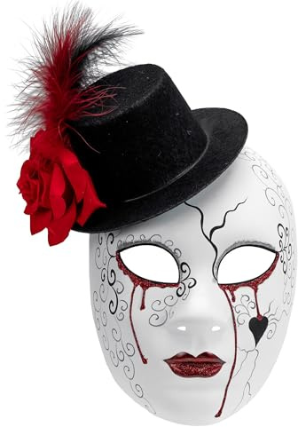 W WIDMANN MILANO Party Fashion - Maske für Erwachsene, Gesichtsmaske Killer Clown, Accessoire Halloween, Karneval