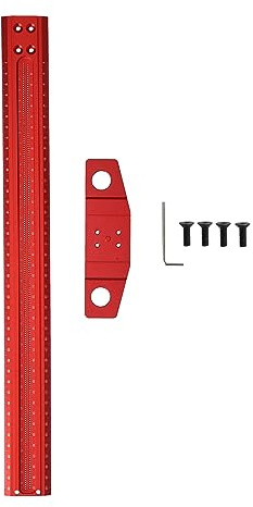 T-Typ-Quadrat-Lineal, rechtwinkliger Anreißer, Aluminium-Markierungs-Präzisionsmesswerkzeug für Holz- und Glasarbeiten, rot eloxierte Aluminiumlegierung 6061 (400)