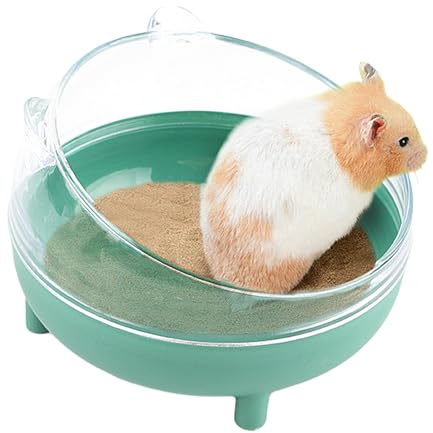 Hamsterbadkar – sandbad duschrum | Grävande sandbehållare, transparent toalett, dammbadkar, rymlig avtagbar badbehållare för hamster syrisk chinchilla marsvin
