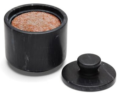 Fox Run Marble Salt Cellar, Black 3 x 3 x 3 inches