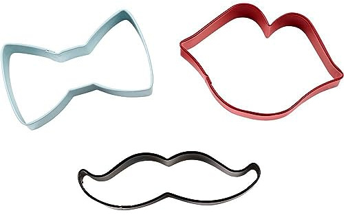 Wilton 0262038 coupoir Mariposa/Labios y Bigote Metal 29,21 x 10,8 x 2,67 cm Set de 3
