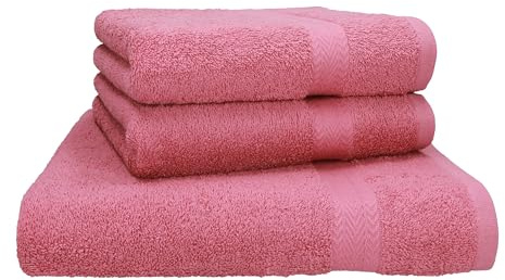 Betz 3-TLG. Strandlakan bastu badhandduk handduk handduk premium frotté set 1 duk 70 x 200 cm 2 trasor 50 x 100 cm färg gammal rosa