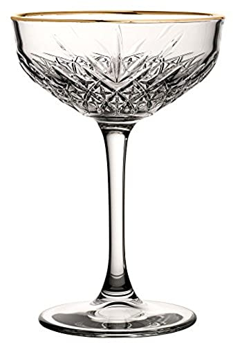 Utopia Timeless Vintage Coupé-Gläser mit Goldrand, 270 ml, 12 Stück