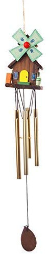Tubayia Holzhaus Windspiel Klangspiel Wind Chimes Dekoration für Garten Tür Fenster