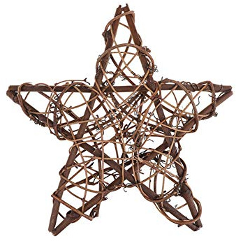 Corona de ratán seco con marco de estrella, corona de vid de estrella de ratán, decoración de Año Nuevo, accesorios de fotografía, adornos para el hogar, suministros de fiesta de boda