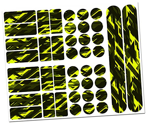 Finest Folia 34 piezas de película protectora para marco de bicicleta MTB BMX (13 Future amarillo neón)