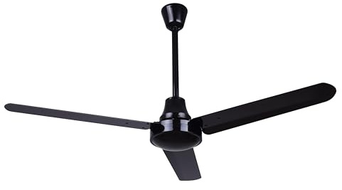 Canarm CP48D10N 48-Inch Industrial DC Ceiling Fan, High-Performance, Black, Downrod Mount, Energy-Efficient Cooling for Commercial & Residential Use