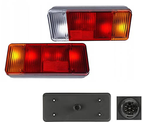 EASYSHOP24H Set 2 Faro Fanale Fanalino Posteriore DX e SX Per Daily III S2000 da 1999 Completo di Trasparente Copertura Inferiore Gruppo Ottico Stop Retromarcia Destro e Sinistro