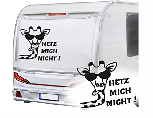KLEBEKÖNIG Giraffe Hetz mich nicht | Aufkleber für Wohnmobil Auto Caravan Wohnwagen Van Sticker Aufkleber Autoaufkleber