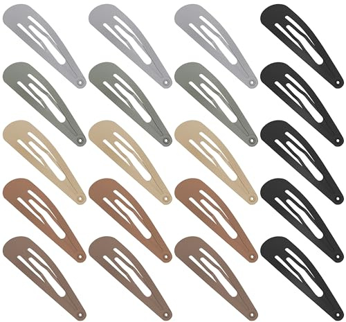 XCZYN Lot de 20 pinces à cheveux en métal avec finition mate couleur colorée antidérapantes en métal pour femmes, petites filles et dames (20 pièces, Couleur foncée)