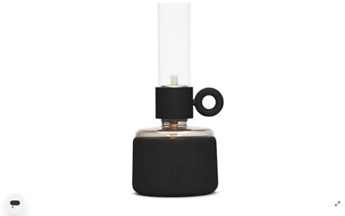 Fatboy Flamtastique XS Öllampe - Ø 10.5 cm - Schwarz | Öl Laterne Indoor, Petroleumlampe, Öl Tischlampe, Sturmlaterne mit Mattierter Silikonbeschichtung