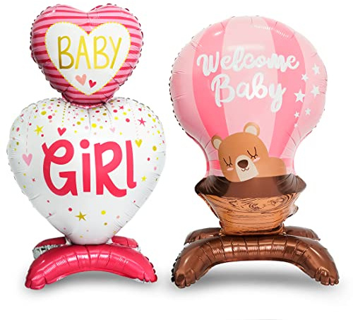 XXL Folienballons für Mädchen, Willkommen Luftballons, Geburt Folienballon, Dusche Taufe Ballon Rosa, Shower Deko Girl, Party Dekoration, Willkommen Party Geschenke