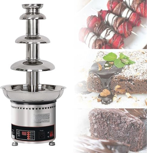 AINITAIFENG Macchina per Fontana di Cioccolato di Grande capacità, Fontana elettrica per fonduta di Cioccolato, Formaggio riscaldato, crogiolo per Salsa Barbecue, Ranch, Formaggio Nacho (4 Livelli)