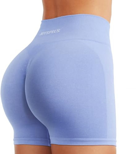 JOYSPELS Butt Lifting Gym Shorts for Women - Seamless Gym Yoga Ladies Soft Smooth Running Cycling Shorts Booty for Women - Hydrangea - XS Purple