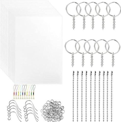 schrumpfpapier schrumpffolie zum bemalen Schrumpffolie Set Shrink Plastic Magische Schrumpffolie 160 Stück, Schrumpfpapier Matt Transparent Shrink Plastic für DIY