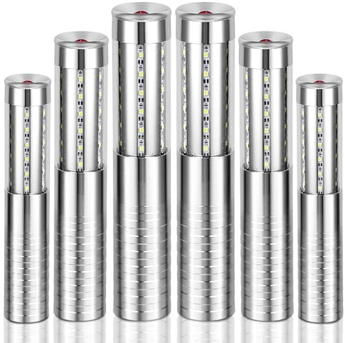 JIEGXT 6 luci LED stroboscopiche a LED per bottiglie di champagne, luci di servizio per bottiglie di champagne, decorazione per discoteca, matrimoni, feste, concerti (argento)