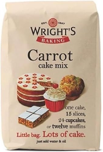 Carrot Cake Mix 2X500g - Buttery & Vanilla Flavored with Grated Carrot Granules - Perfect for Cakes, Muffins, Slices, Cupcakes & More - Just Add Water & Oil