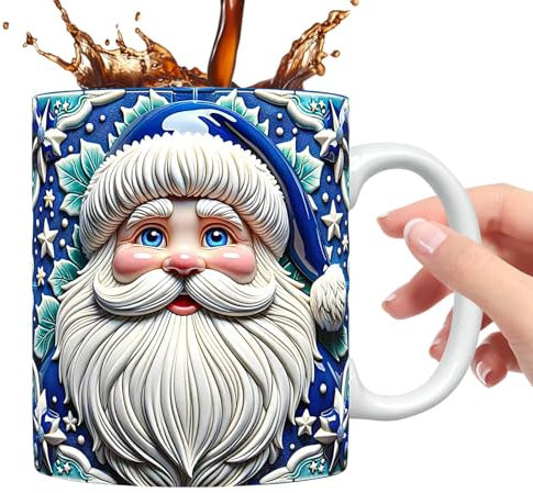Xasbseulk Weihnachtsmann-Weihnachtstassen – Weihnachtstassen -Kaffeetasse | Weihnachtsmann-Kaffeetasse, Weihnachtstassen, Schreibtischdekoration, Keramiktasse für Kaffee, Tee, heiße Schokolade,