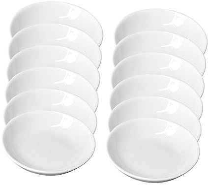 COHEALI 12St Tintenplatte Tintenplatte Tintenschale aus Porzellan Besteckschublade Tintenbehälter pinselständer bürstenhalter keramische Farbplatten Kalligraphie-Pinselhalter Keramik Weiß