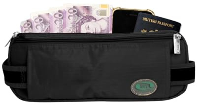 Hajj Safe Anti-Theft Hajj & Umrah Waist Bag & Ihram Belt for Men (Black)