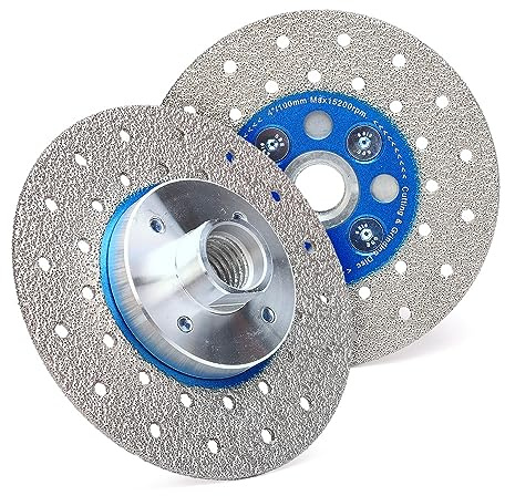 Solidure Disque à tronçonner diamanté - 100 mm x M14 - Soudé sous vide - Double face - Pour marbre, granit, béton, porcelaine