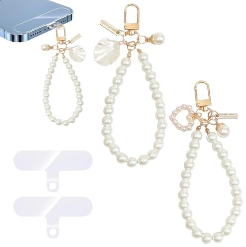 MIRKUZI Handyanhänger 2 Stück Handyketten mit Abstandshaltern, Handyanhänger, Handybead-Lanyards, Handybänder, Armbandanhänger, kompatibel mit jeder Handyhülle