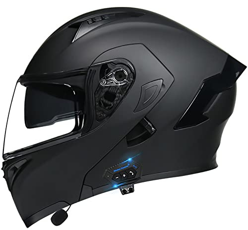 Letetexi Casco Modulare Moto Bluetooth Integrato Certificazione ECE Caschi Modulari Apribili Dual Visor Anti-Fog Caschi, Casco Moto Integrale Full Face Freddo per Uomini Donne M~XXL