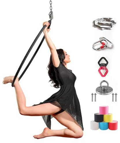 Nicvrea Aerial Hoop Set Lyra Hoop, Aerial Hoop Kit, Aerial Equipment, Aerial Yoga Hoop für Zuhause,85cmstainlesssteel-2.5cm