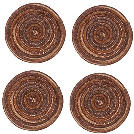 JECOMPRIS 4pezzi Sottopiatto Protettivo Per Stoviglie Di Sottobicchieri Intrecciati Resistente Al Calore Per Bicchieri Tazze Da Tè e Teiere Materiale Assorbente Acqua