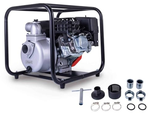 Scheppach Pompe à eau thermique PWP32-212 cm³ - accessoires inclus | moteur 4 temps - débit max 32.000 L/h - hauteur de refoulement max 30 m - hauteur d'aspiration max 7 m - 3 bar
