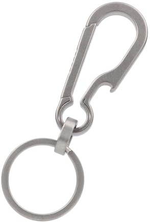 Moschettone Portachiavi Titanio, Portachiavi Multifunzionale in Lega di Titanio Sgancio Rapido e Apribottiglie per Appendere Bicchieri d'Acqua Luci Campeggio