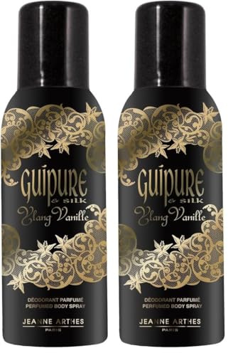 JEANNE ARTHES - Déodorant Femme Guipure Ylang - Spray Parfumé - Parfum Ylang yang Vanille - 150 ml (Lot de 2)