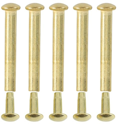 Toddmomy Rivetti in Acciaio Inossidabile per Ventagli Pieghevoli, Testa Tonda Oro, Kit di Riparazione 5 Set, Fissaggio Sicuro e Sostituzione Albero Ventaglio per Uso Manuale