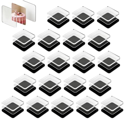 20er Set Selbstklebende Magnetrahmen, DIY Kühlschrankmagnete bastelsets, Transparentes Acryl, Kinderfreundlich Kreatives Basteln, Keine Werkzeuge, zum Präsentieren von Fotos Kunstwerken Haus Deko
