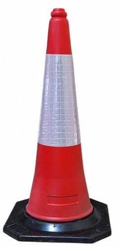 Normaluz Cono - Conos de Señalización Rojo 75 cm con Cinta Reflectante Adhesiva - Conos Fútbol y Entrenamiento - Cono de Seguridad Material Resistente y Certificado UNE-EN ISO 9001