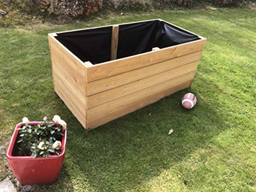 Bancal, madera de alerce, barricas, plantas, Alerce, verduras Bancal, sin fondo, incluye protector de pantalla, tornillos de acero inoxidable de la Planta y clavos de jardín Mundo cerrojo Berger