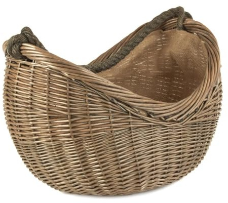 Red Hamper Cestino in Vimini con Manico in Corda Anticata.