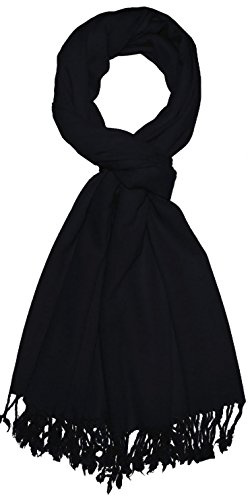 LORENZO CANA lyx herr halsduk svart elegant knopp 50 % kashmir 50 % ull herrsjal vinterhalsduk enfärgad svart 7838611