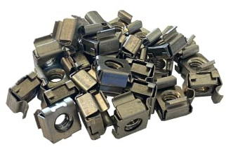 RackGold 14-20 Snap-on Stainless Steel Cage Nuts 25 Pack - USA Made