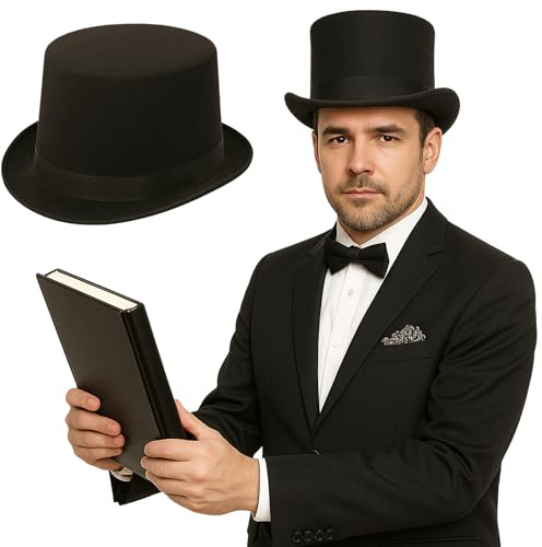 FNA FASHIONS® Unisex Mens Womens Lincoln Velour Hat Adult Fancy Dress Parties Hat Accessories (1)