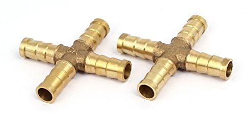 Aexit 9mm Dia en forma de 4 vías Manguera de aire de aire Conectores de tuberías de empalme (model: F7283IVVIII-6393GK) juntas 2 piezas