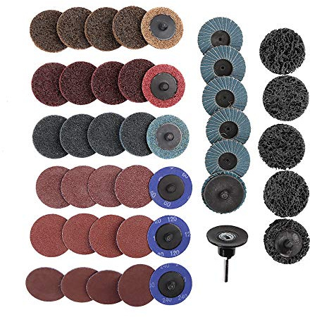 uxcell - 42 dischi abrasivi in nylon, grana fine, grana media