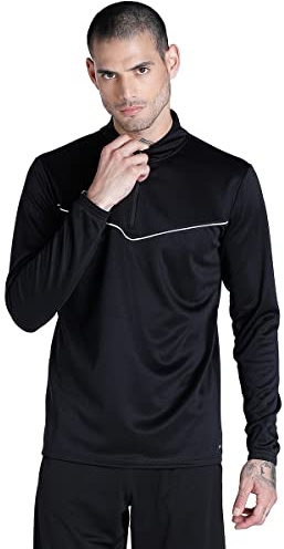 Puma Teamrise 1/4 Zip Top Camiseta, Hombre, Puma Black-Puma White, L