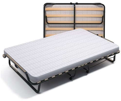 Soluko Brandina Pieghevole a Doghe con Materasso Poliuretano 120x200