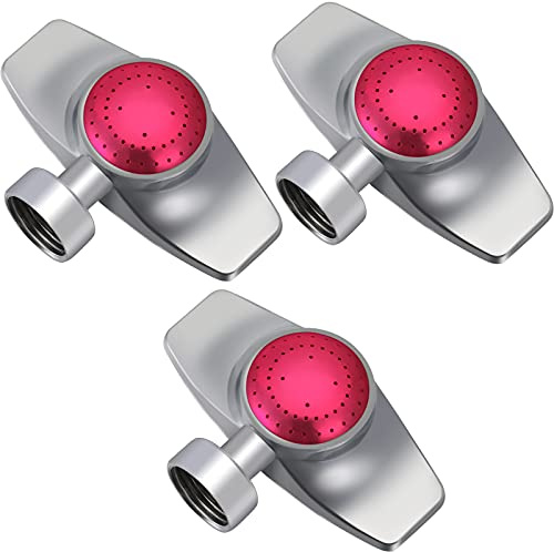 Lot de 3 arroseurs ronds en métal avec petite tête d'arrosage rotative à 360 degrés pour pelouse et jardin - Rouges