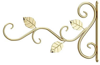ENJY Wandhaken Blumenampel Outdoor Dekoration Garten Blumentopf Hängen Home Garten Dekoration Eisen Pflanze Blume Topfhalter (Color : Gold)