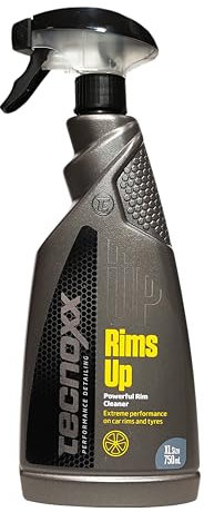 Tecnoxx - Potente detergente alcalino per Cerchi e pneumatici di auto. Senza necessità di sfregamento. Flacone spray XL da 750 mL con pennello, Rims Up 5L