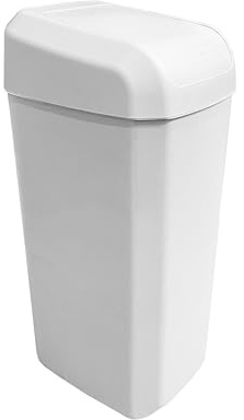 Denox Cubo de basura 45 litros blanco con tapa basculante y extraíble, diseño compacto y elegante para cocina y hogar